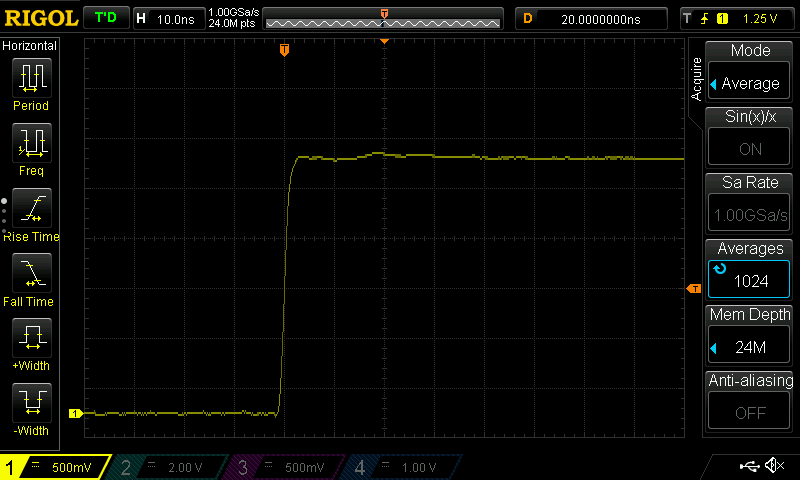 XA25 cable TDR, 82 ohm terminated
